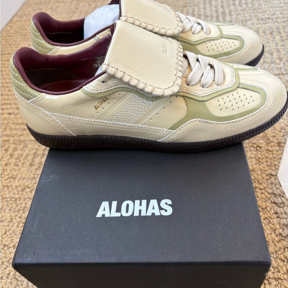 Alohas Club-Onix Cream Leather Sneakers